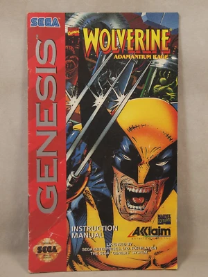 Wolverine Adamantium Rage  (SEGA Genesis) Authentic MANUAL ONLY - Image 1 of 4