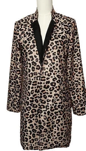 Leopard Print Open Lapel Oversized Light Jacket Large 0066 - Picture 1 of 5