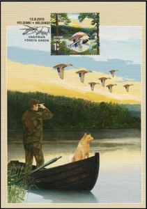 Duck Hunting Duck Braille Stamp Finland Mint Maxi Card FDC 2010 - Picture 1 of 1