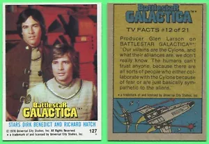 1978 Topps Battlestar Galactica - #127 Stars Dirk Benedict and Richard Hatch - Picture 1 of 1