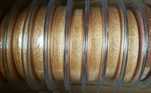20m Roll of 10mm 0.4" Berisfords Razzle Ribbon Pale Gold Lurex Christmas - Picture 1 of 1