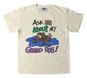 Vtg 1996 Lee ASK ME ABOUT MY GRAND DOG Humor Quote Tee Pet Lover TShirt Medium