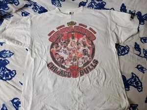 1997 NBA Finals Champs Chicago Bulls Shirt Starter T Shirt L Michael Jordan Vtg - Picture 1 of 6
