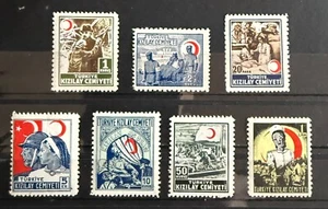 Turquía 1944 1945 Media Luna Roja Turca Estampillas MNH** CONJUNTO SG #T1347/T1353 - Imagen 1 de 2