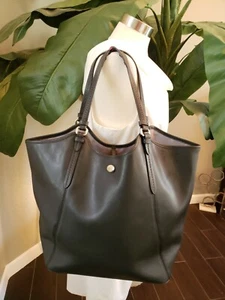  COACH Peyton Leather Tote F26103 Black Saffiano Leather Tote Bag - Picture 1 of 12