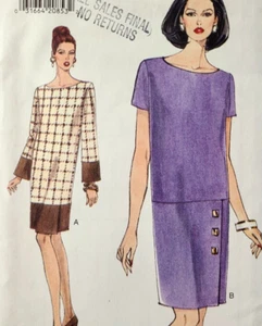 UC Vogue 9168 EASY Sew Pattern Drop Waist Color Block Loose-Fit Dress Szs 18-22 - Picture 1 of 5