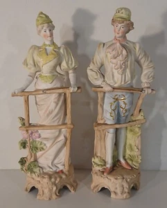 2 figuras pareja mujer hombre pezones porcelana alrededor de 1900 Turingia pintadas a mano 31 cm - Imagen 1 de 24