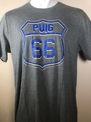 Los Angeles Dodgers Yasiel Puig Route 66 T-Shirt Distressed Grey Men's XL - Image 1 of 4