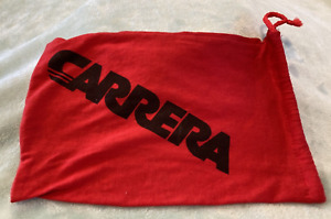 Vintage Red Carrera Cotton Cloth Snow Googles Bag 9.5" x 6" w Drawstring