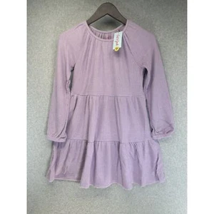 Cat & Jack Girls Dress A-Line Purple Waffle Thermal Ruffle Size L (10/12) NWT - Picture 1 of 10