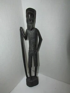 ANTIQUE VINTAGE HAND CARVED WOODEN AFRICAN FIGURE STATUE SCULPTURE FOLK ART #9 - Picture 1 of 5