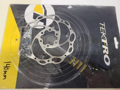 Rotor de freno de disco cruzado Tektro Lyra - 140 mm, 6 pernos, plateado NUEVO STOCK ANTIGUO Foto 1 de 3