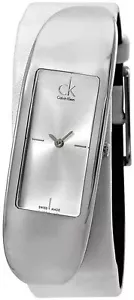 CK Calvin Klein Swiss-made Embody Collection Quartz Asymmetrical Tank Watch - Picture 1 of 8
