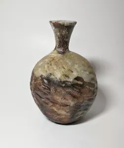 Medium Wood Fired Bottle With Surface impressions - Picture 1 of 8