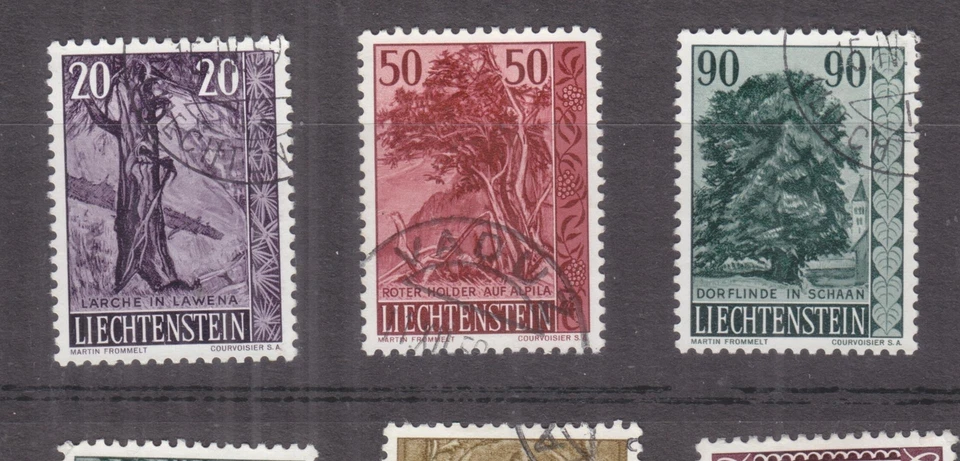 LIECHTENSTEIN, 1959 Trees and Bushes set of 3, used. - Image 1 of 1