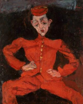 Bellboy Art Print – Chaim Soutine Circa 1925 Expressionist Portrait in Red - Image 1 of 2