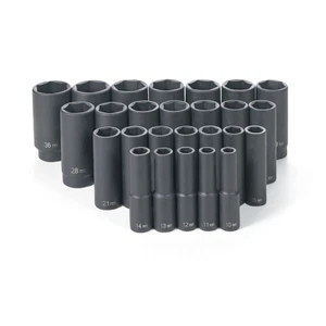 Grey Pneumatic 1326MD 26 PC 1/2" DR DEEP LENGTH METRIC MASTER SET - Picture 1 of 1