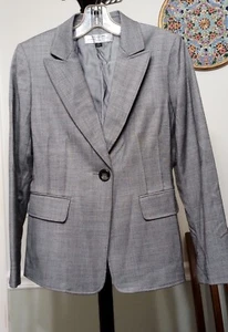 TAHARI ARTHUR S. LEVINE Petite wool blend gray jacket blazer size 2P - Picture 1 of 6
