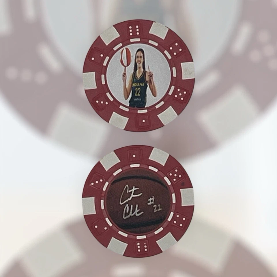 CAITLIN CLARK - INDIANA FEVER NOVATO ESTRELLA DE BALONCESTO WNBA - *FIRMADO* CHIP DE PÓKER Foto 1 de 1