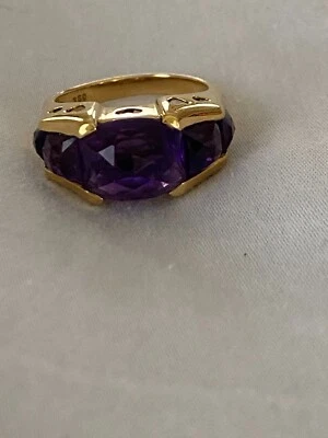 BEAUTIFUL 18K Yellow Gold Amethyst Ring size 7 - Image 1 of 4