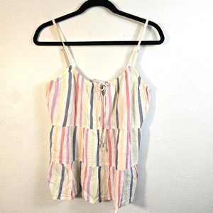 Old Navy Stufen Babydoll Oberteil Damen M bunt Boho Beachy Sommer Freizeit - Bild 1 von 10