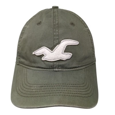 Chapéu Hollister grande logotipo ajustado verde tamanho único furos de ventilação sólidos para área externa - Imagem 1 de 4