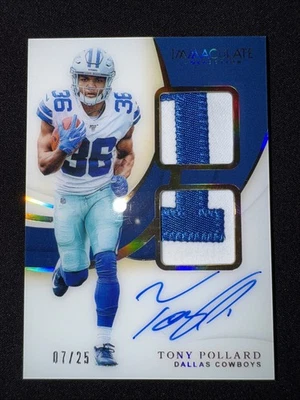 TONY POLLARD 2019 IMMACULATE FOOTBALL RPA ROOKIE PATCH AUTO RC /25 - Image 1 of 4