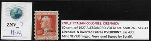 ZNV_7. ITAL. COLON: CIRENAICA. Variety 60 cent. 1927 VOLTA. Scott 26. MNH - Picture 1 of 1