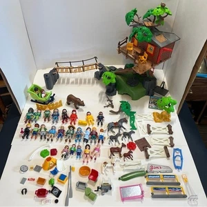 Playmobil Lot Figures Wildlife Adventure Tree House Playset Accessories Sleigh - Picture 1 of 16