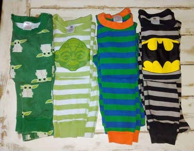 Lot of 4 Hanna Andersson Kids Boys Pajamas, Batman, Yoda, size 130cm/8 - Image 1 of 4
