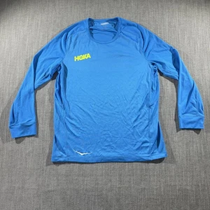HOKA ONE ONE Shirt Mens Small Blue Long Sleeve Athletic Running Performance Top - Picture 1 of 8