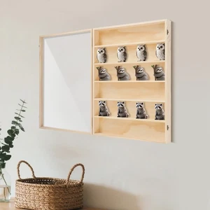 Vitrina de minifiguras 6 niveles miniatura de madera maciza gabinete de pared vitrina - Imagen 1 de 12