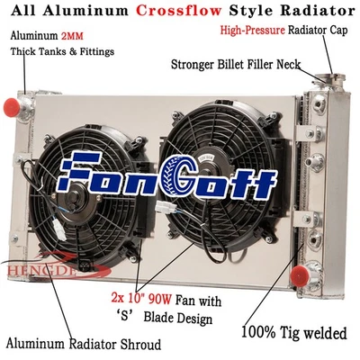 4Row Radiator+Shroud Fan For 1988-1994 Chevy S10 Blazer 1982-94 GMC S15 Jimmy AT — 第 1/4 张图片