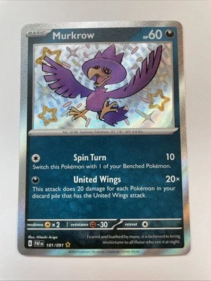 Murkrow 181/091 - SV: Paldean Fates (NM) - Image 1 of 2