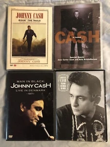 Johnny Cash 4 DVD SET (DVD) Riding the Rails, In Ireland, In Denmark, The Man - Foto 1 di 1