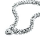 Rhodium Layered Chunky Euro Chain Necklace Featuring Classic Plain Locket 320