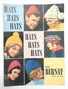 VINTAGE 1969 30 Hats to Knit and Crochet from Bernat #165 60s Patterns Fashions - Picture 1 of 2