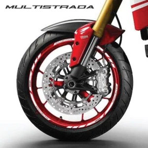 decalcomanie ruota moto cerchio adesivi strisce per Ducati Multistrada 1200 - Foto 1 di 3