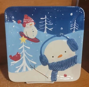 St. Nicholas Square LET IT SNOW Square Salad plate, 9 1/4", Very good - Picture 1 of 5