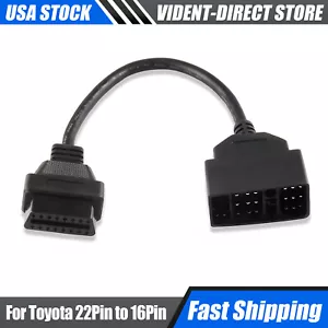 OBD2 Diagnostic Cable Fit For Toyota 22Pin to 16Pin Adapter Plug Connector Tool - Picture 1 of 8