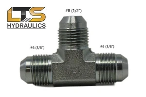 Male JIC Tee Adapter 2603-06-06-08 Male 3/8" x Male 3/8" x Male 1/2" - Picture 1 of 4