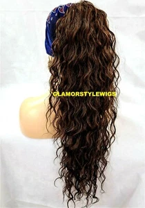 PONYTAIL HAIR PIECE EXTENSION LONG CURLY LAYERED MEDIUM BROWN #6 NWT - Picture 1 of 4