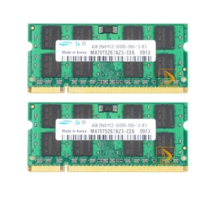 Samsung 2X 4GB 2RX8 PC2-5300 DDR2-800MHz Non-Ecc Memory RAM SODIMM Laptop - Picture 1 of 7