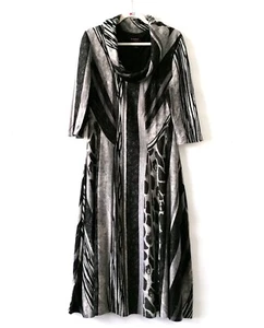 Signature By Robbie Bee Womens Gray Black Cowl Neck Lined A Line Dress Size L - Picture 1 of 7