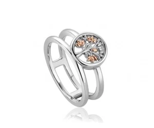 Clogau Welsh Silver & 9ct Rose Gold Tree of Life Ring Size K £90 off New Rare