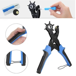 REVOLVERLOCHZANGE PROFI GÜRTELLOCHZANGE LOCHZANGE für LEDER FILZ STOFF DE - Bild 1 von 8