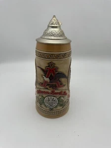 Budweiser Beer Stein, Anheuser-Busch, King of Beers “B” Series With Lid & COA - Picture 1 of 10