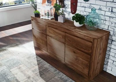 Sideboard Kommode groß - 6 große Fächer Stauraum - Massivholz Sheesham 185x80cm - Bild 1 von 4