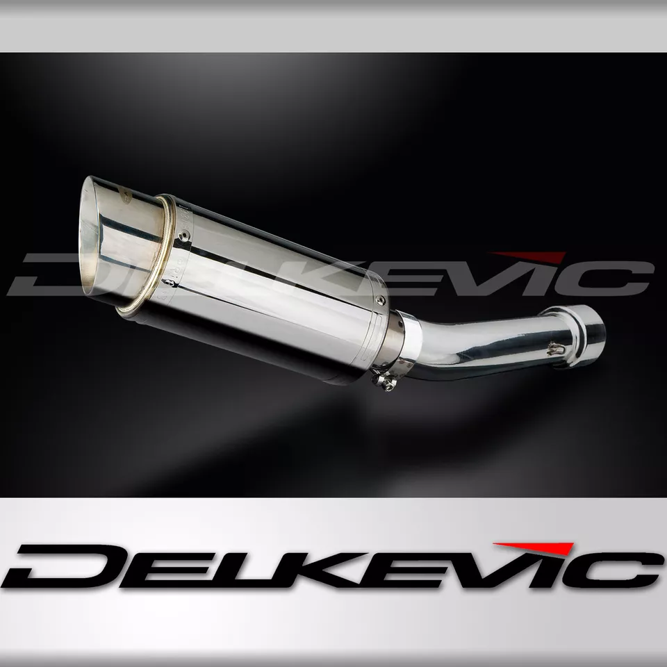 Aprilia Tuono 2003-2004 Delkevic Slip On 8" Round Stainless Exhaust Muffler Kit - Image 1 of 4