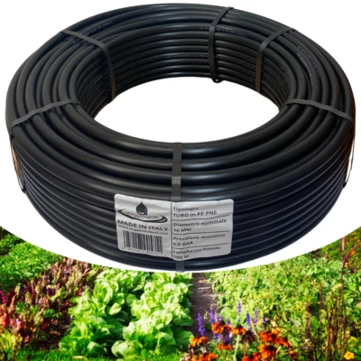TUBO IRRIGAZIONE da GIARDINO in POLIETILENE 16 mm PN6 GIARDINAGGIO ORTO 500 mt